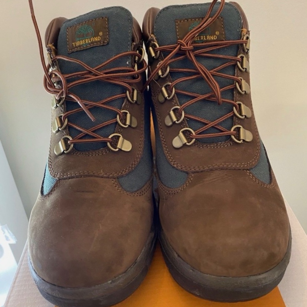 Youth Dark Brown and Green Beef And Broccoli Timberland Boots Size 7